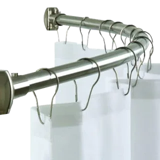 Bathroom Shower Curtain Rod with Curtain