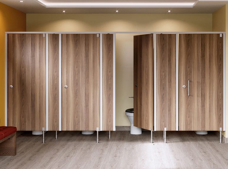 Bobrick Evolve solid phenolic cubicle system
