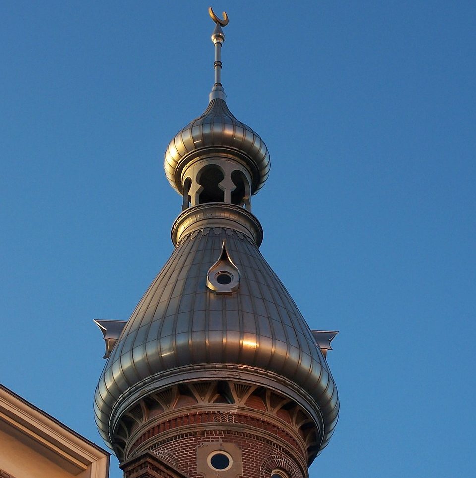 Tampa buildings feature exciting architecture. Make your organization’s building stand out with bathroom partitions sold by Partition Plus. Photograph of architectural dome, top of a tower, Tampa, Florida.