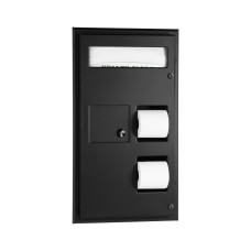 B-357.MBLK - Partition-Mounted Toilet Tissue / Seat Cover Dispenser / Waste Disposal, Matte Black B-357.MBLK - Partition-Mounted Toilet Tissue / Seat Cover Dispenser / Waste Disposal, Matte Black