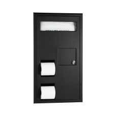 B-3571.MBLK - Partition-Mounted Toilet Tissue / Seat Cover Dispenser / Waste Disposal, Right Side While Seated B-3571.MBLK - Partition-Mounted Toilet Tissue / Seat Cover Dispenser / Waste Disposal, Right Side While Seated