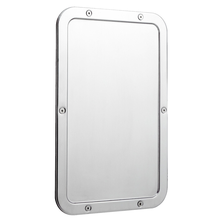 B-942 - Frameless Mirror, Vandal-Resistant, Bright Polished Stainless Steel