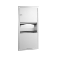 Bobrick Recessed Paper Towel Dispenser and Waste Receptacle B-369 Bobrick Recessed Paper Towel Dispenser and Waste Receptacle B-369