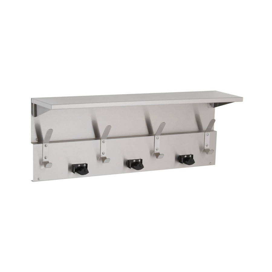 B-239x34 - Bobrick B-239 Utility Shelf with Mop/Broom Holders and Rag Hooks