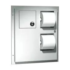 ASI – 04813 – Toilet Tissue Dispenser & Napkin Disposal (Dual Access) – Partition Mounted ASI – 04813 – Toilet Tissue Dispenser & Napkin Disposal (Dual Access) – Partition Mounted