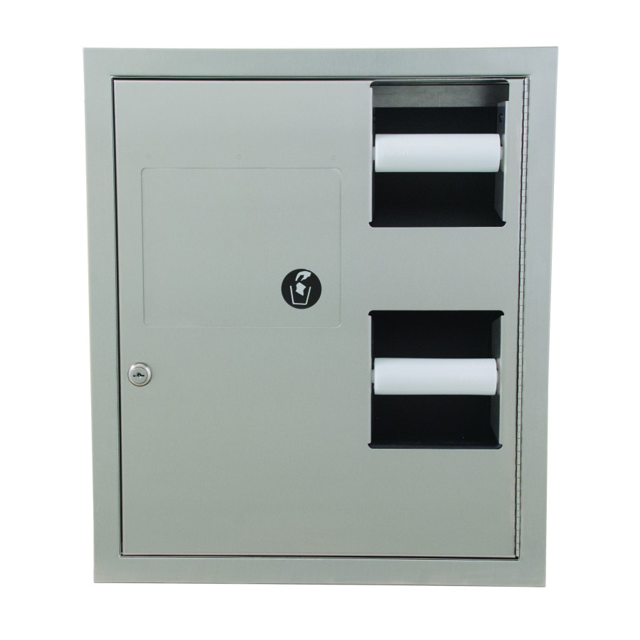 Bradley 5942 Paper Dispenser & Napkin Disposal 1-Stall Combination Unit