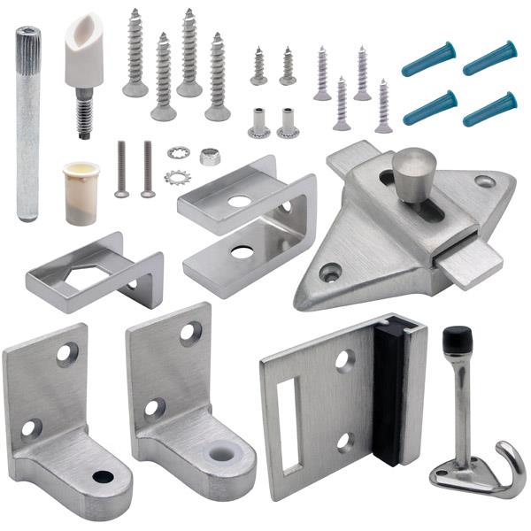 11013 DOOR HARDWARE (INSWING) 1" DOOR (FLAT HINGE/S&K) STAINLESS