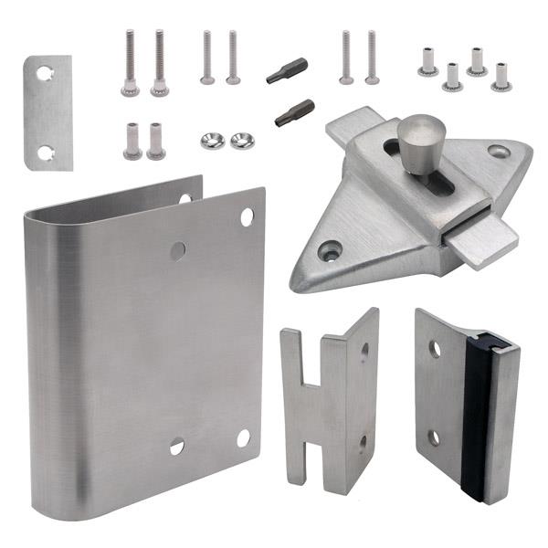111683 FIX-IT KIT LATCH IN 1" (ROUND EDGE) STAINLESS