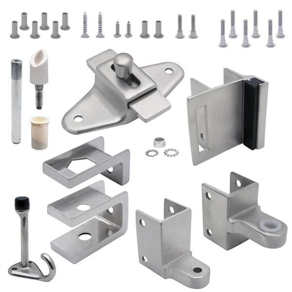 611703 DOOR HARDWARE (INSWING) 1" DOOR 1-1/4" POST (5053) SS 6LP