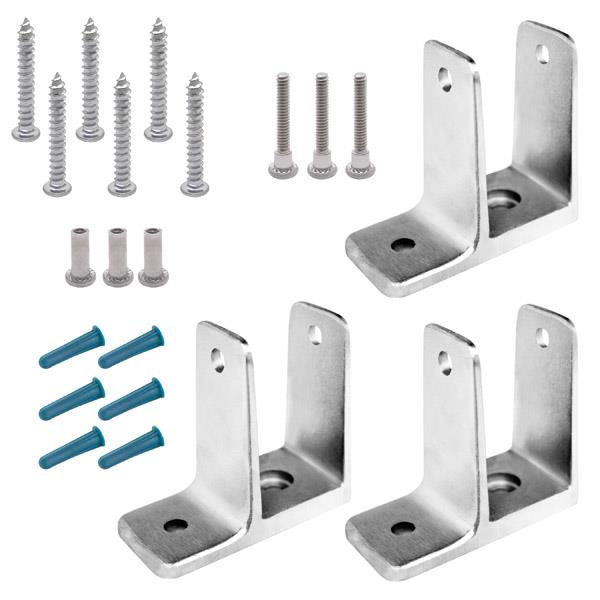 133673 PILASTER PACK 1-1/4" ONE (3) BRACKETS-6LP STAINLESS