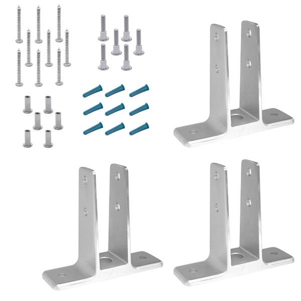 615513 URINAL SCREEN PACK 1" X-HIGH (3) BRACKETS STAINLESS 6LP