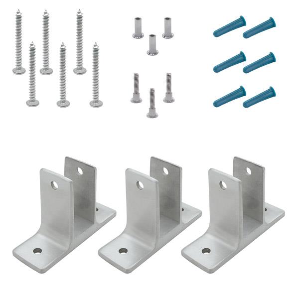 615863 PILASTER PACK 3/4" TWO EAR (3) BRACKETS STAINLESS 6LP