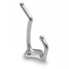4028 COAT HOOK-TWO PRONG-CHROME ZAMAC SATIN CHROME 4028 COAT HOOK-TWO PRONG-CHROME ZAMAC SATIN CHROME