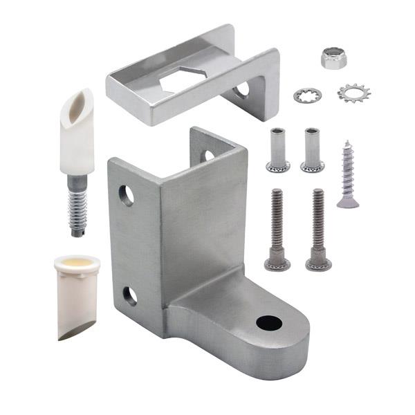 63013 REPLACEMENT PACK 7/8" DOOR 1-1/4" POST BOTTOM HINGE STAINLESS