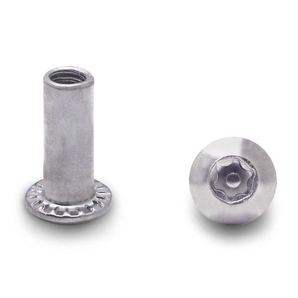 88203 BARREL NUT 6-LOBE 10-24 X 1/2" STEEL/CHROME