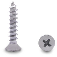 990091013 100 PACK (91013) 10 X 1" FLAT TYPE A PHILLIPS SCREW-STEEL/CHROME