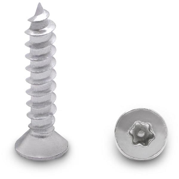 91053 10 X 1" FLAT HEAD 6-LOBE SCREW-STEEL/CHROME