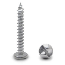 9233 12 X 1-1/2" PAN ONE WAY SCREW-STEEL/CHROME