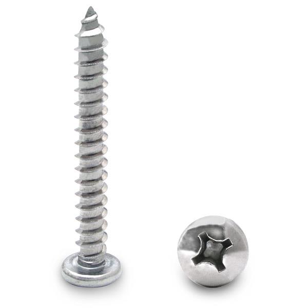 990092419 100 PACK (92419) 14 X 2" PAN TYPE-A PHILLIPS SCREW STAINLESS