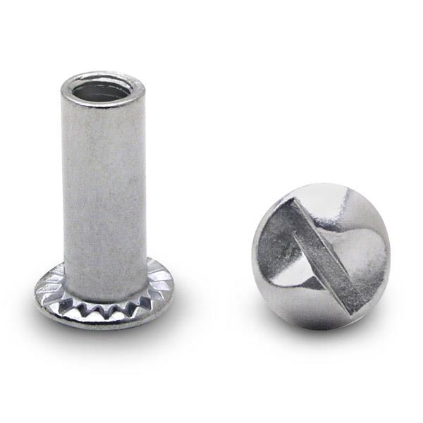 9713 BARREL NUT ONE WAY 10-24 X 5/8" STEEL/CHROME