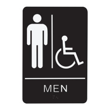 130741 SIGN RESTROOM MEN HANDICAP - BRAILLE - BLACK ACRYLIC 130741 SIGN RESTROOM MEN HANDICAP - BRAILLE - BLACK ACRYLIC
