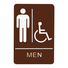 130780 SIGN RESTROOM MEN HANDICAP - BRAILLE - BROWN ACRYLIC 130780 SIGN RESTROOM MEN HANDICAP - BRAILLE - BROWN ACRYLIC