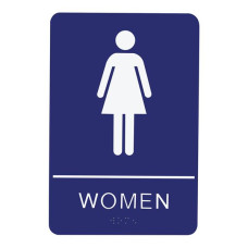 130790 SIGN RESTROOM WOMEN - BRAILLE - BLUE ACRYLIC 130790 SIGN RESTROOM WOMEN - BRAILLE - BLUE ACRYLIC