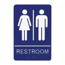 130791 SIGN RESTROOM UNISEX - BRAILLE - BLUE ACRYLIC 130791 SIGN RESTROOM UNISEX - BRAILLE - BLUE ACRYLIC