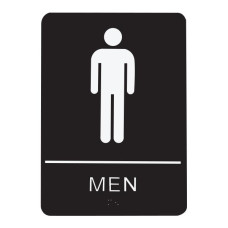 130740 SIGN RESTROOM MEN - BRAILLE - BLACK ACRYLIC 130740 SIGN RESTROOM MEN - BRAILLE - BLACK ACRYLIC
