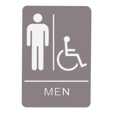 130783 SIGN RESTROOM MEN HANDICAP - BRAILLE - GRAY ACRYLIC 130783 SIGN RESTROOM MEN HANDICAP - BRAILLE - GRAY ACRYLIC