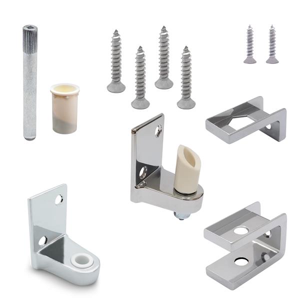 63180 REPLACEMENT (FLAT) HINGE PACK 1" DOOR CHROME