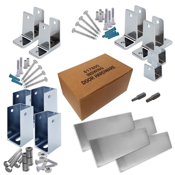6201100 HARDWARE KIT-CORNER STALL-IN- 1-1/4" POST- 7/8" DOOR 6LP