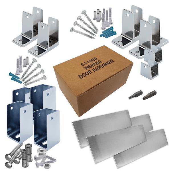 6201200 HARDWARE KIT-CORNER STALL-IN- 1-1/4" POST- 1" DOOR 6LP