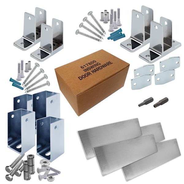 6202220 HARDWARE KIT-ALCOVE STALL-IN- 1-1/4" POST- 7/8" DOOR 6LP