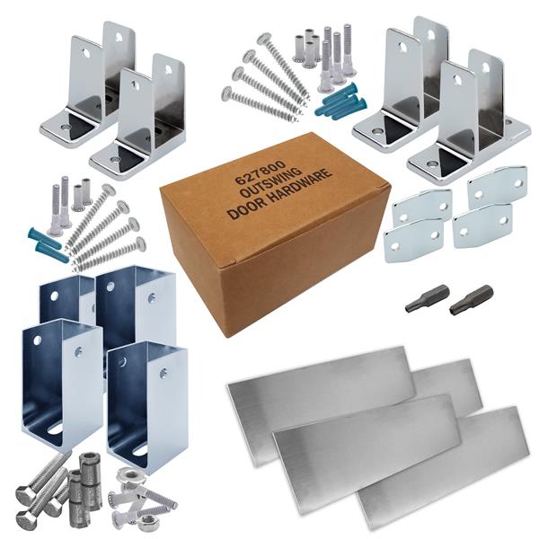 6202230 HARDWARE KIT-ALCOVE STALL-OUT- 1-1/4" POST- 7/8" DOOR 6LP