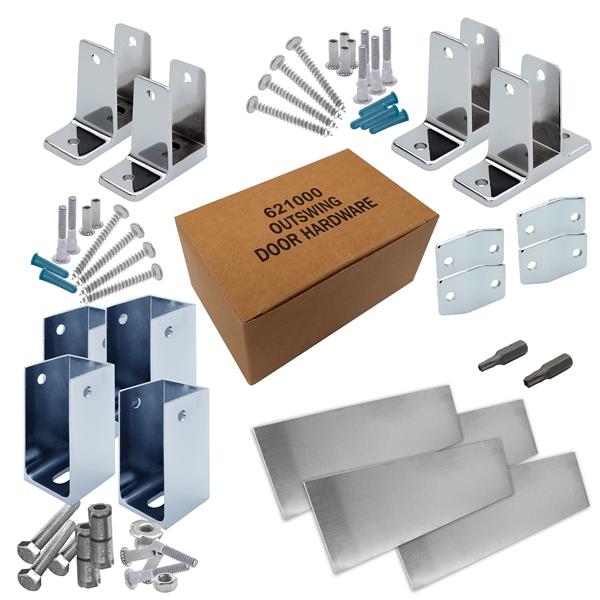 6202250 HARDWARE KIT-ALCOVE STALL-OUT- 1-1/4" POST- 1" DOOR 6LP