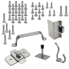 105869 DOOR HARDWARE (OUTSWING) 3/4" DOOR & POST-FOR PIANO HINGE - S/S