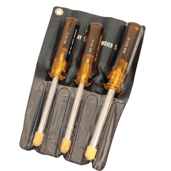 8905 ONE-WAY SCREW REMOVER 3-PACK (#6-14)