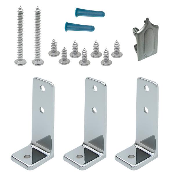 15790 HEADRAIL BRACING PACK (3) ANGLE BRACKETS-CHROME