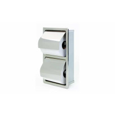 Bradley 5127 Recessed Hinged Hood Stacking Rolls Toilet Paper Dispenser