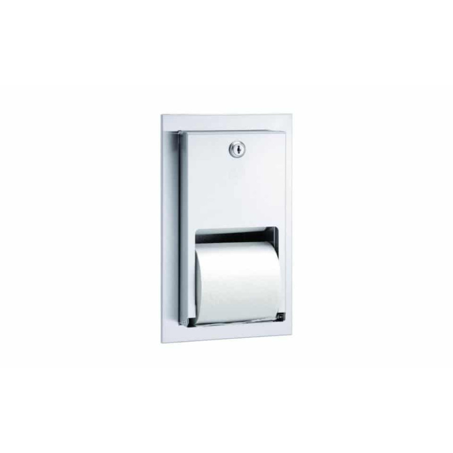Bradley 5412 Recessed Stainless Steel Stacking Rolls Toilet Paper Dispenser