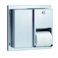 Bradley 5422 Partition Mounted Stainless Steel Toilet Paper Dispenser