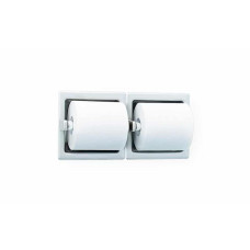 Bradley 5124 Recessed Satin Stainless Steel Dual Roll Toilet Paper Dispenser