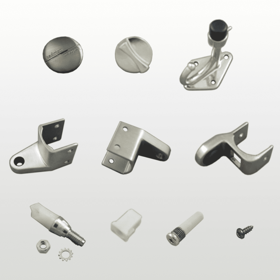 Hadrian Standard Wrap Hinge Hardware Kit (Stainless Steel) - 901000