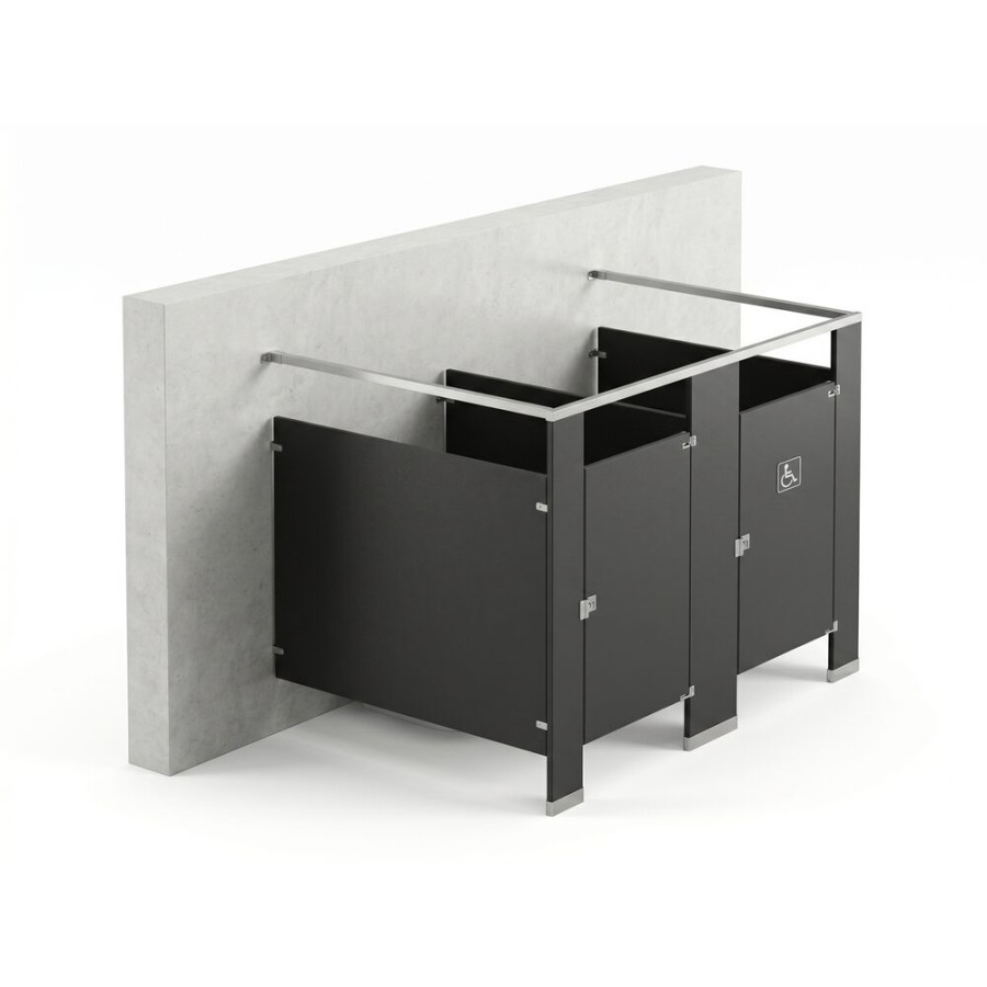 Bathroom Partitions - 2 Stalls - Right Hand Free Standing Standard