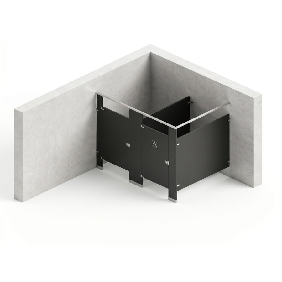Bathroom Partitions - 2 Stalls - Left Hand In Corner Standard