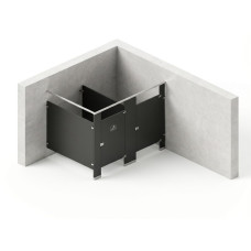 Bathroom Partitions - 2 Stalls - Right Hand In Corner Standard Bathroom Partitions - 2 Stalls - Right Hand In Corner Standard