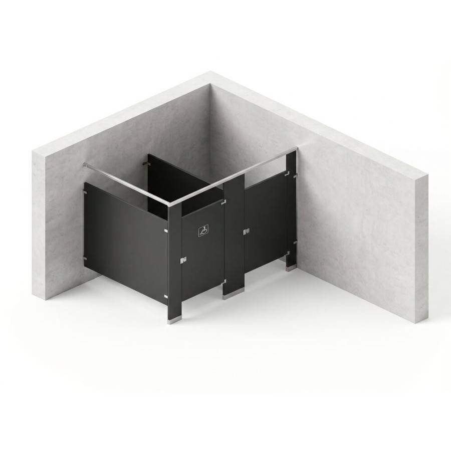 Bathroom Partitions - 2 Stalls - Right Hand In Corner Standard