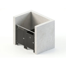 Bathroom Partitions - 2 Stalls - Left Hand Between Walls Standard Bathroom Partitions - 2 Stalls - Left Hand Between Walls Standard