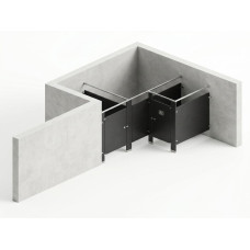 Bathroom Partitions - 2 Stalls - Left Hand Alcove Standard Bathroom Partitions - 2 Stalls - Left Hand Alcove Standard